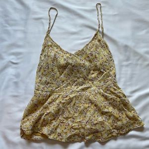 Yellow ambercrombie and fitch summer flare tank size medium
